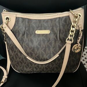 Michael Kors Brown and Tan Shoulder Bag